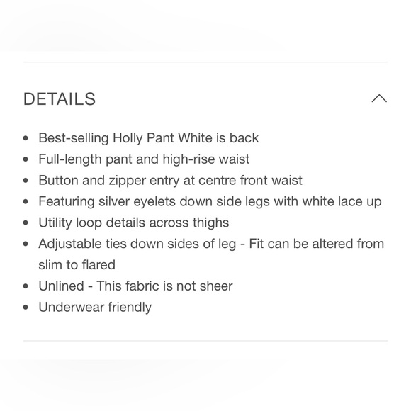 I.AM.GIA White Lace Up Holly Pant XXS - Picture 14 of 16